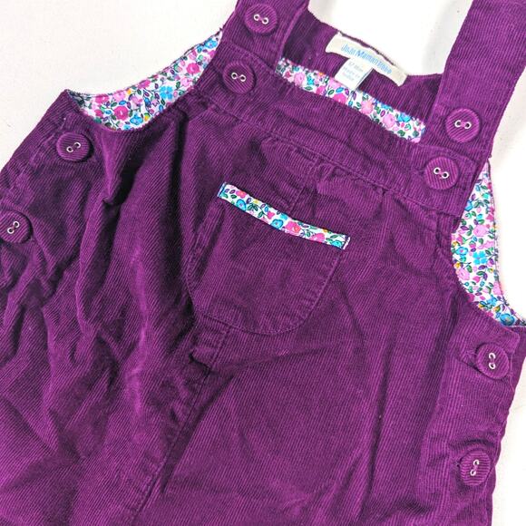 Jojo Maman Bebe Overalls Baby Girls Sz 12-18m Purple Corduroy Dungarees - Picture 2 of 5